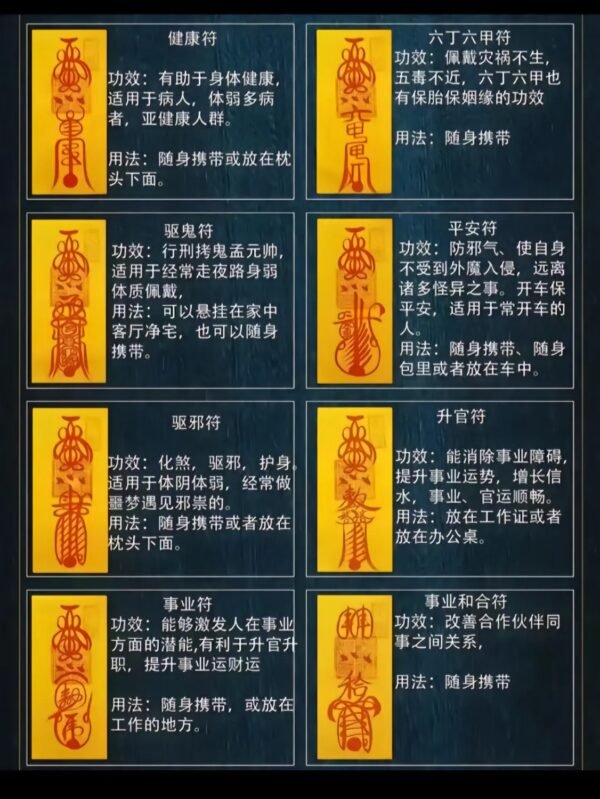 朱砂手绘高功 手机背贴符箓  五路财神符